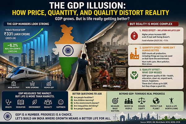The GDP Illusion: How Price, Quantity, and Quality Distort Reality
